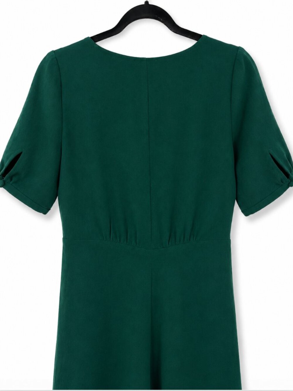 Sézane Emerald Green Button-Front Midi Dress - Picture 5 of 7